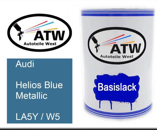 Audi, Helios Blue Metallic, LA5Y / W5: 500ml Lackdose, von ATW Autoteile West.